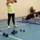 4 clients using gym equipment during a circuits class